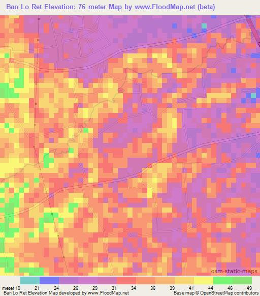 Ban Lo Ret,Thailand Elevation Map