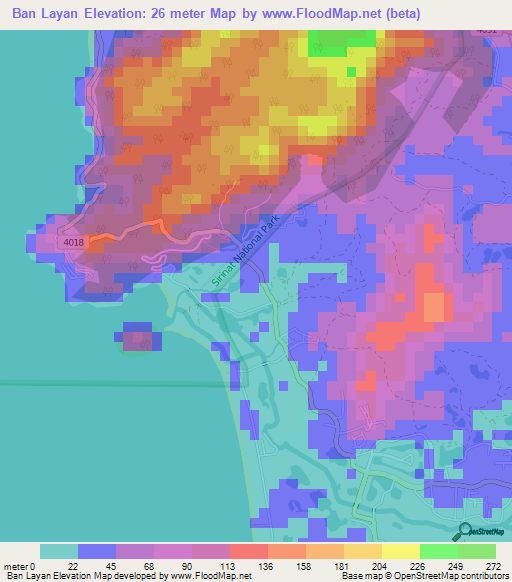 Ban Layan,Thailand Elevation Map