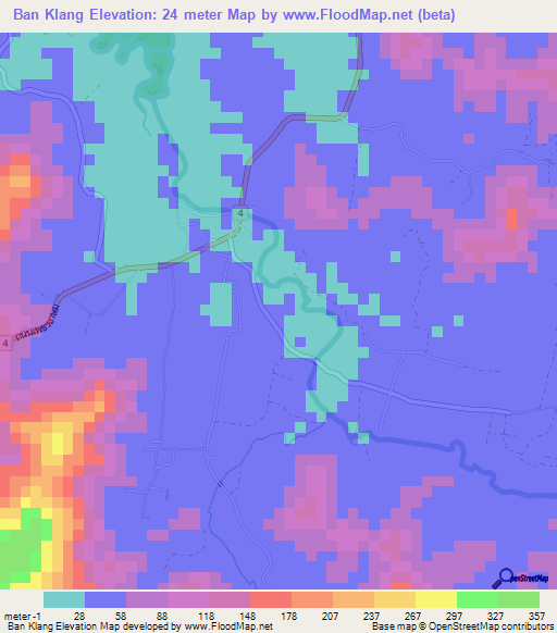 Ban Klang,Thailand Elevation Map