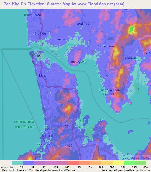 Ban Kho En,Thailand Elevation Map