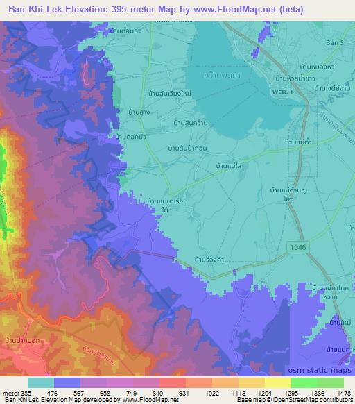 Ban Khi Lek,Thailand Elevation Map