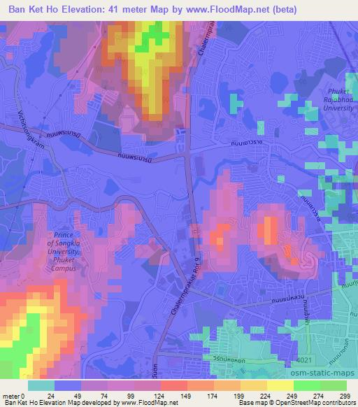 Ban Ket Ho,Thailand Elevation Map