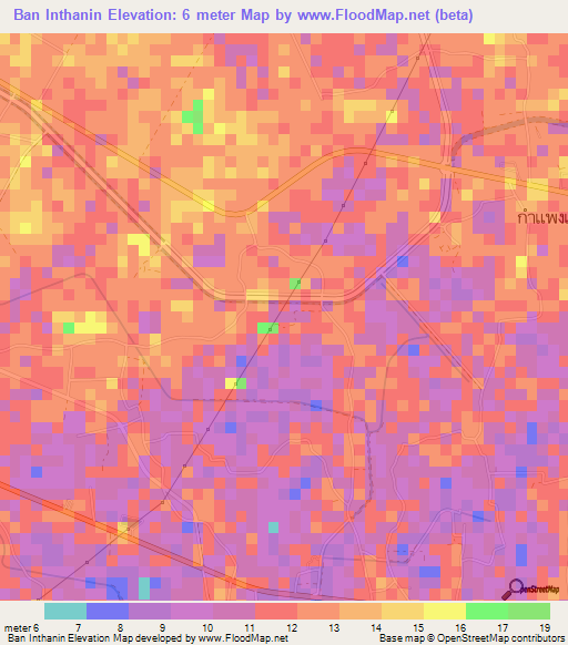 Ban Inthanin,Thailand Elevation Map