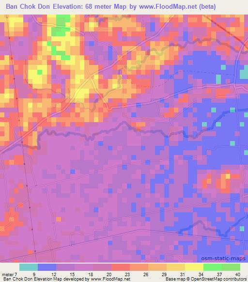 Ban Chok Don,Thailand Elevation Map
