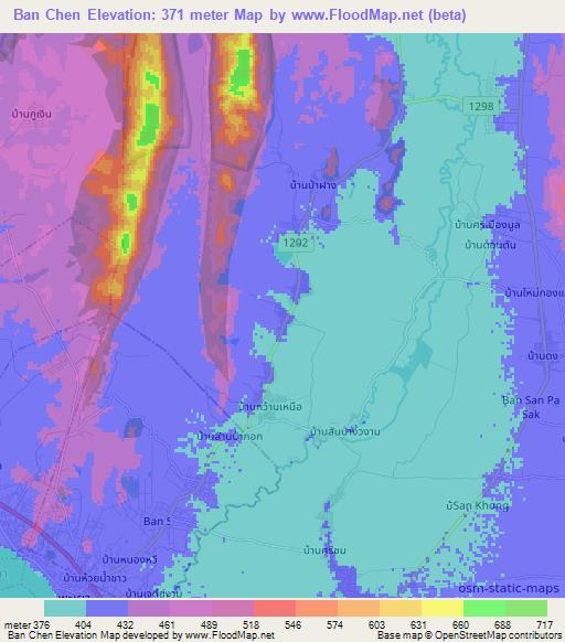 Ban Chen,Thailand Elevation Map