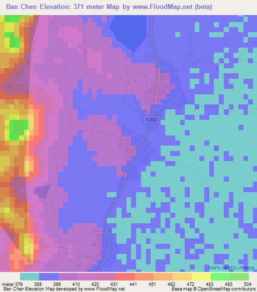 Ban Chen,Thailand Elevation Map