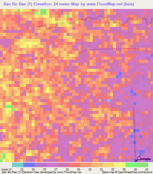 Ban Bo Rae (1),Thailand Elevation Map
