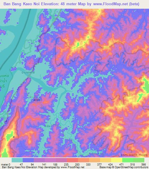Ban Bang Kaeo Noi,Thailand Elevation Map