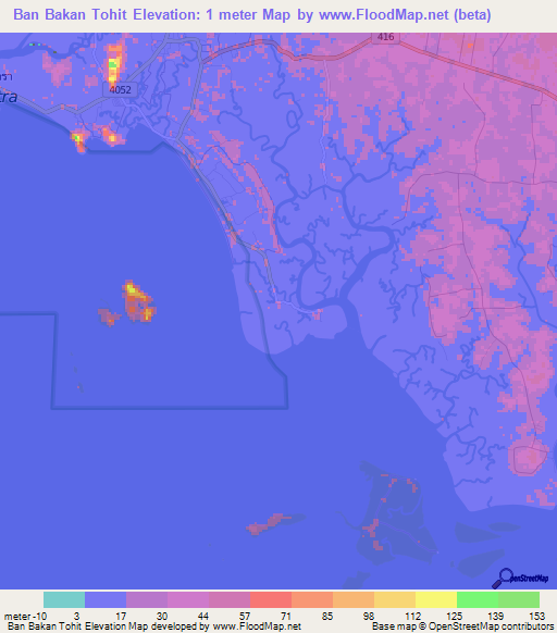 Ban Bakan Tohit,Thailand Elevation Map