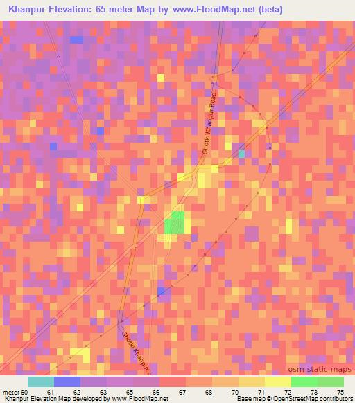 Khanpur,Pakistan Elevation Map