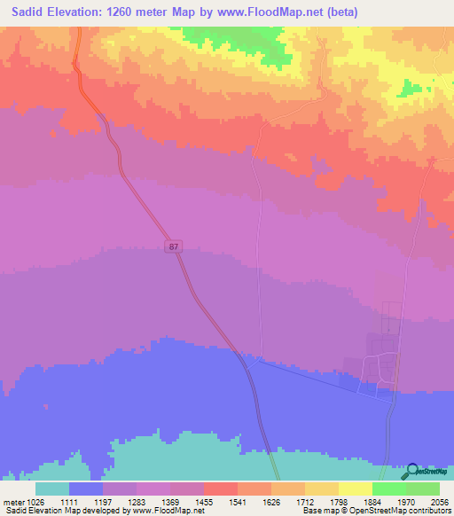 Sadid,Iran Elevation Map