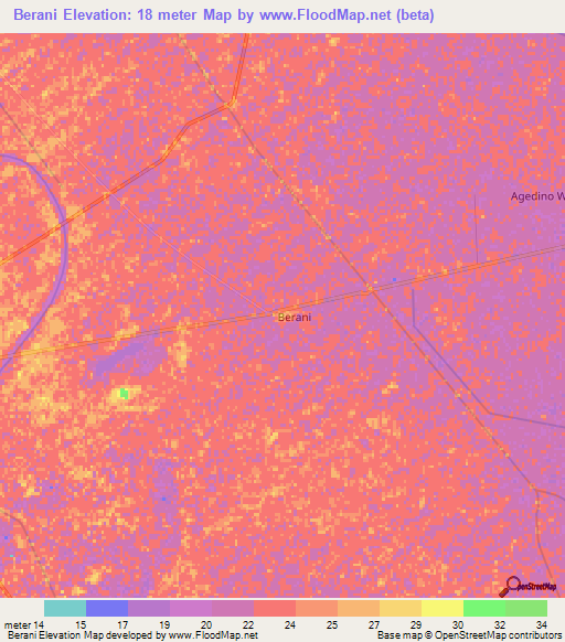 Berani,Pakistan Elevation Map
