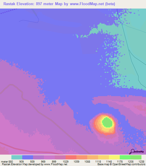 Rastak,Iran Elevation Map