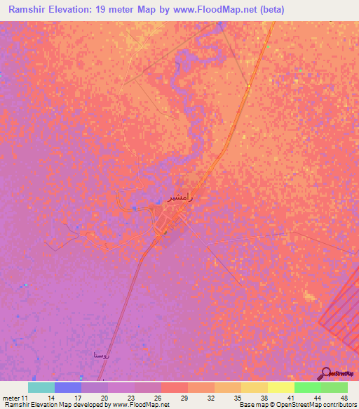 Ramshir,Iran Elevation Map