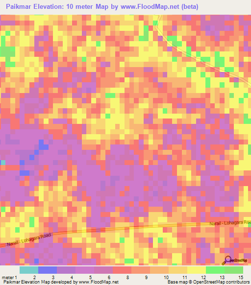Paikmar,Bangladesh Elevation Map