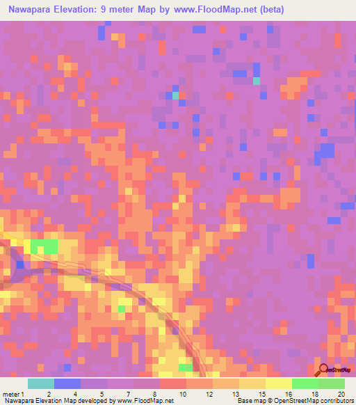 Nawapara,Bangladesh Elevation Map