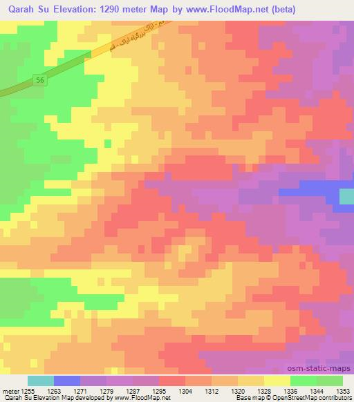Qarah Su,Iran Elevation Map