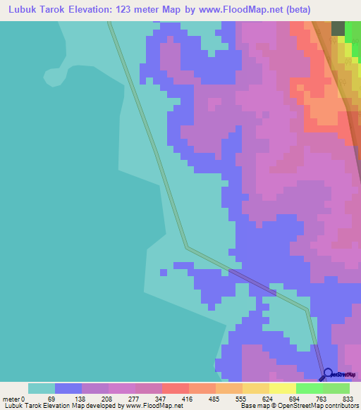 Lubuk Tarok,Indonesia Elevation Map