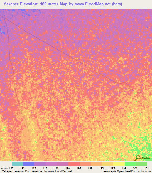 Yakeper,Turkmenistan Elevation Map