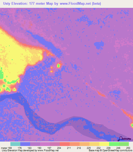 Usty,Turkmenistan Elevation Map