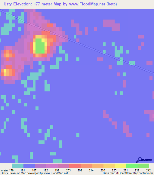 Usty,Turkmenistan Elevation Map