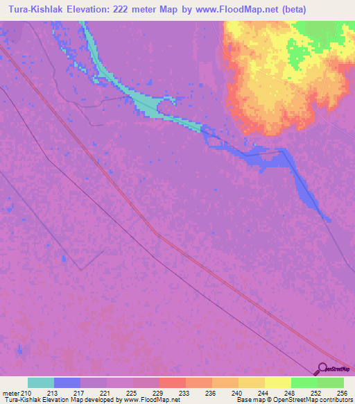 Tura-Kishlak,Turkmenistan Elevation Map