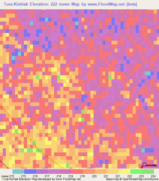 Tura-Kishlak,Turkmenistan Elevation Map
