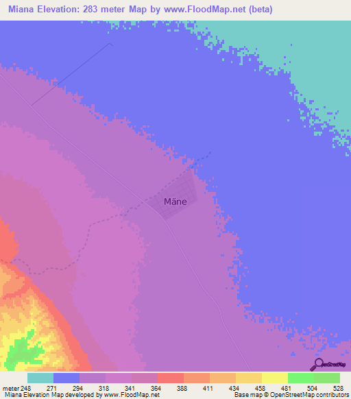 Miana,Turkmenistan Elevation Map