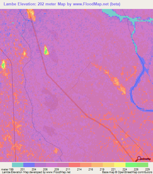 Lambe,Turkmenistan Elevation Map