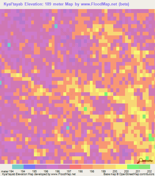 Kyal'tayab,Turkmenistan Elevation Map