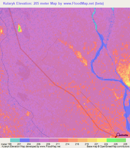 Kularyk,Turkmenistan Elevation Map