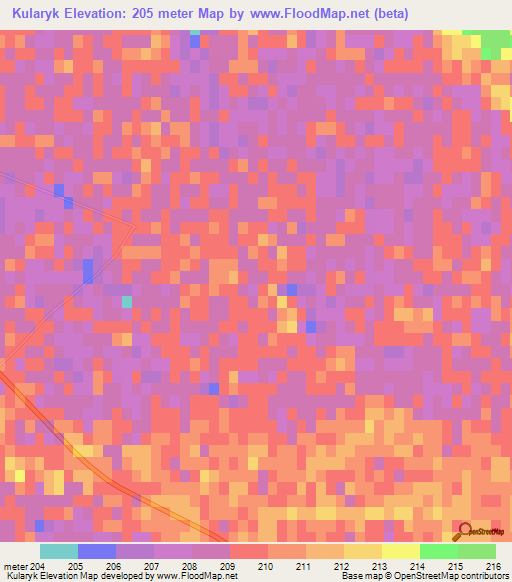 Kularyk,Turkmenistan Elevation Map