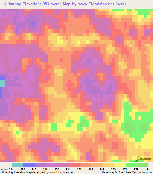 Kulanbay,Turkmenistan Elevation Map