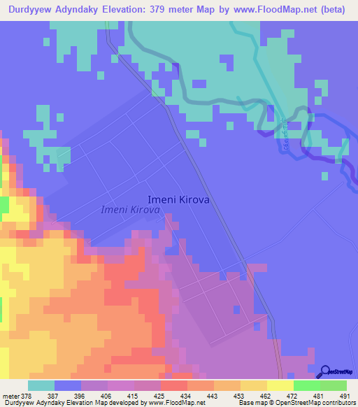 Durdyyew Adyndaky,Turkmenistan Elevation Map