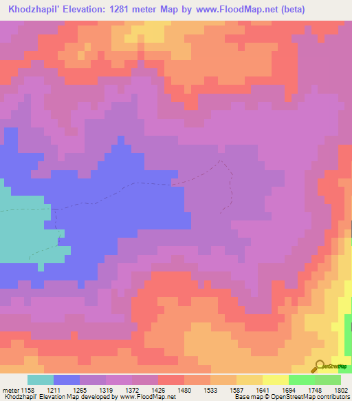 Khodzhapil',Turkmenistan Elevation Map
