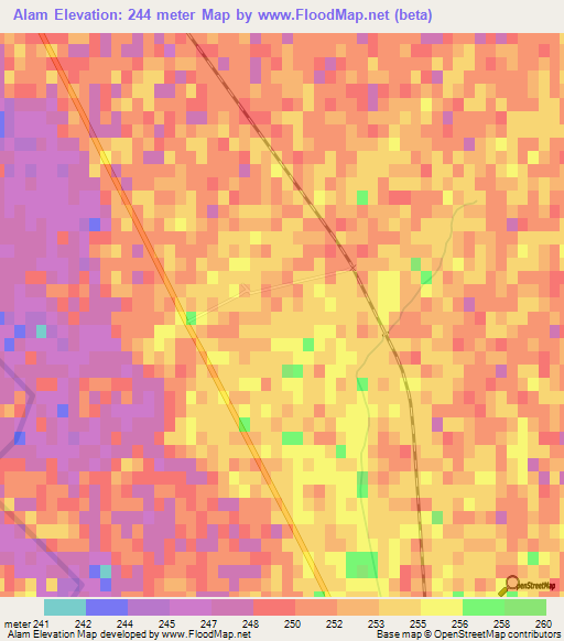 Alam,Turkmenistan Elevation Map