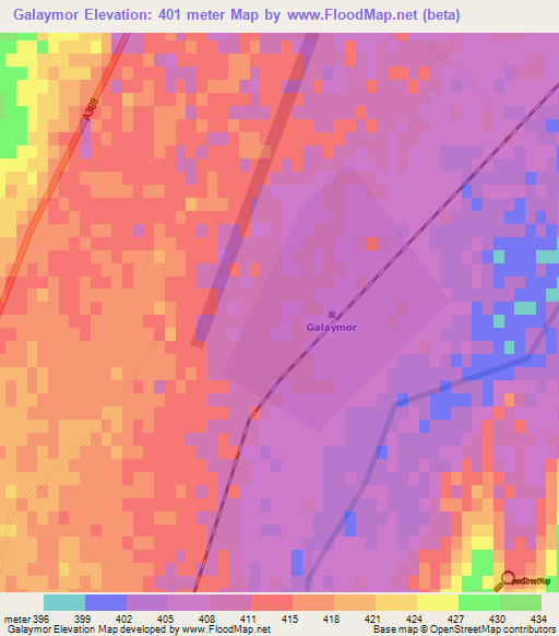 Galaymor,Turkmenistan Elevation Map