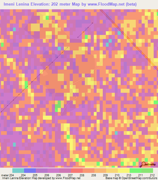 Imeni Lenina,Turkmenistan Elevation Map