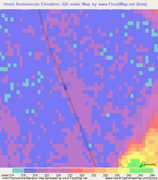 Imeni Komsomola,Turkmenistan Elevation Map