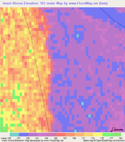 Imeni Kirova,Turkmenistan Elevation Map