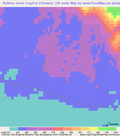 Kolkhoz Imeni Engel'sa,Turkmenistan Elevation Map