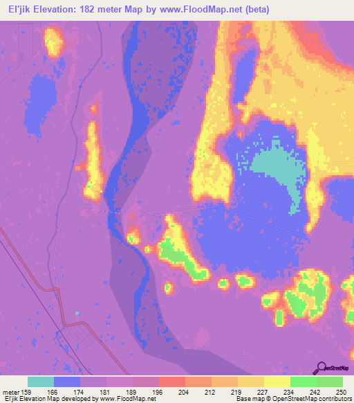 El'jik,Turkmenistan Elevation Map