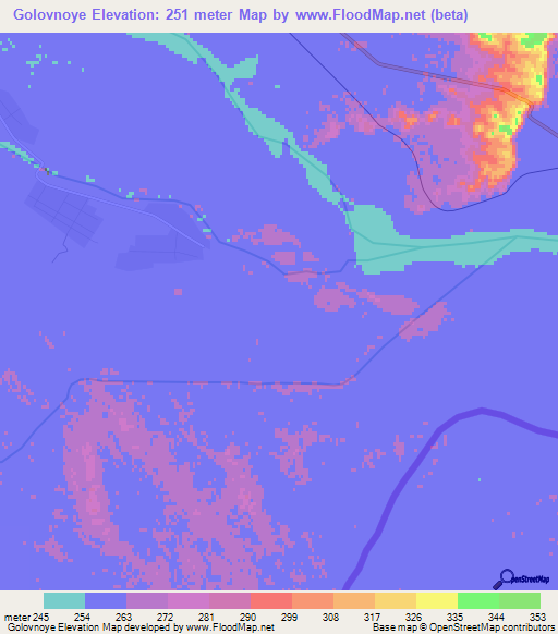 Golovnoye,Turkmenistan Elevation Map