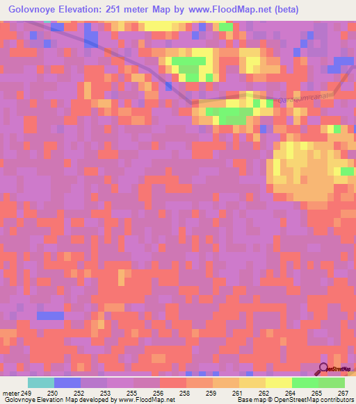 Golovnoye,Turkmenistan Elevation Map