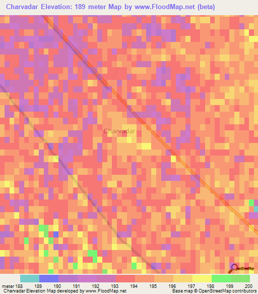 Charvadar,Turkmenistan Elevation Map
