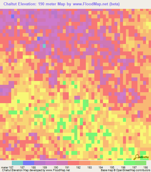 Chaltut,Turkmenistan Elevation Map