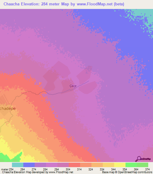 Chaacha,Turkmenistan Elevation Map