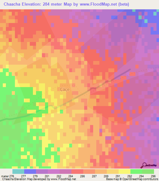 Chaacha,Turkmenistan Elevation Map