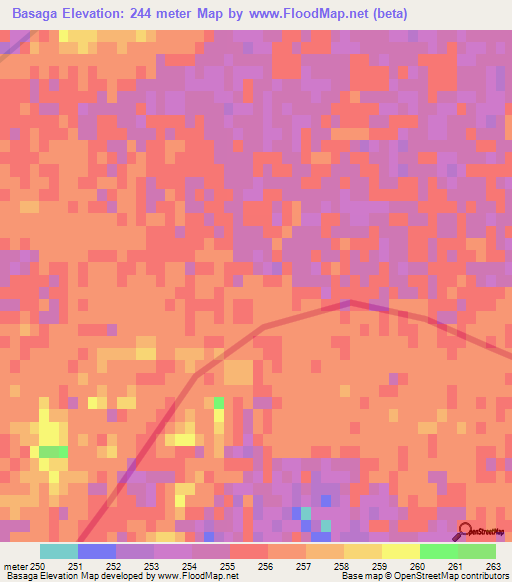 Basaga,Turkmenistan Elevation Map