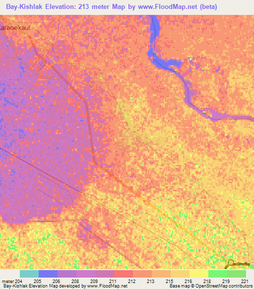 Bay-Kishlak,Turkmenistan Elevation Map